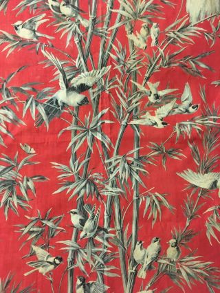 Important 19th Century French Exotic Bird/ Bamboo Cotton Toile Print (2109) 7