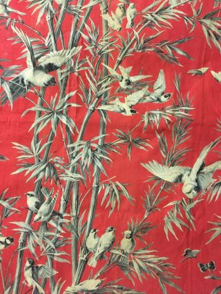 Important 19th Century French Exotic Bird/ Bamboo Cotton Toile Print (2109) 8