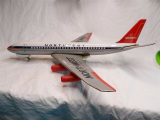 1960s Cragstan Japan Nwa Northwest Airlines Tin Friction Airplane 20 " Wingspan