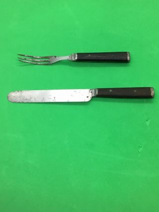 Civil War Era Knife And Fork Set By Universal Lf And C Knife 7 And Fork 5.  5