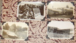 Photo Album Of W.  W.  Ii Soldier With 47 B&w Photos - 4 Photos Of German Planes&b17