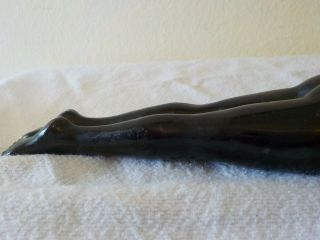 Vintage 1920 ' s 1930 Art Deco Egyptian cast iron black laying lady incense burner 5