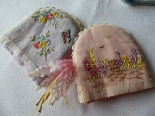 VINTAGE HAND EMBROIDERED EGG COSIES/COVERS X4.  HAND EMBROIDERED ORGANZA 2