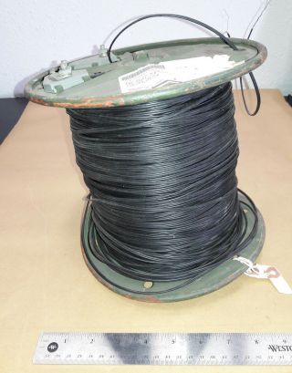 Mostly Full Wd1a -.  5km Spool Of Military Telephone Wire Bent W/ Scuffs / Scrapes