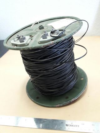 Mostly Full WD1A -.  5Km Spool Of Military Telephone Wire Bent w/ Scuffs / Scrapes 6
