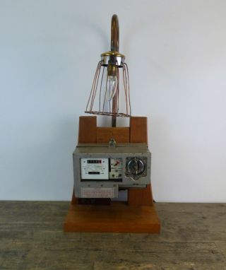 Vintage Mid Century Industrial Steam Punk Upclycled Meter Converted Into Light.