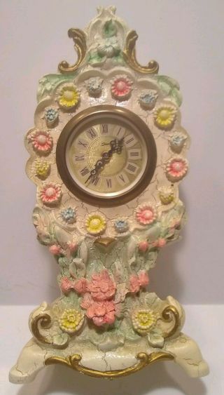 Vintage/antique Jura Wind Up Clock Germany  Floral