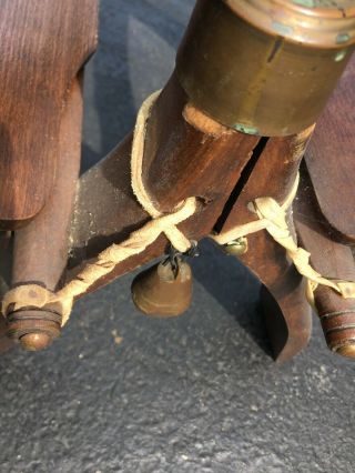 Vintage Antique Camel Saddle Ottoman Stool w/ Leather Pad 7