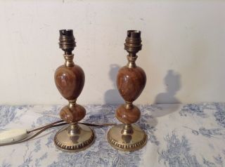 Vintage French Marble Base Table Lamps (3462)