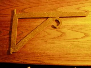 Antique Small Hand Forged Fireplace Crane Or Sign Holder With Mounts