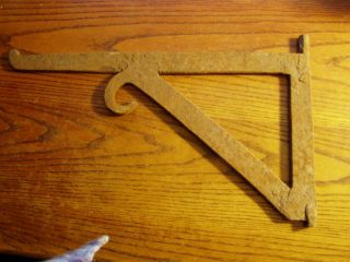 Antique Small Hand Forged FIREPLACE CRANE OR SIGN HOLDER with mounts 2