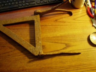 Antique Small Hand Forged FIREPLACE CRANE OR SIGN HOLDER with mounts 3