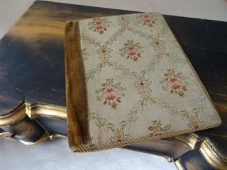 Fabulous Antique 19th Century French Floral Brocade Letter Holder Blotter