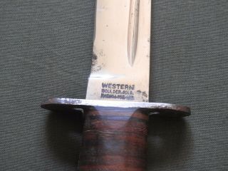 US Army USMC Marine WW2 WESTERN L - 77 COMMANDO FIGHTING KNIFE W/ CUSTOM SCABBARD 5