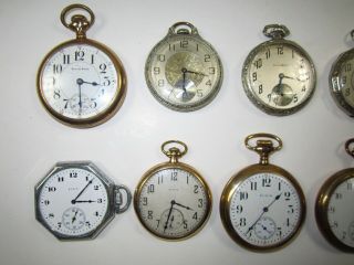 11 Antique Pocket Watches South Bend,  Elgin,  Waltham 2