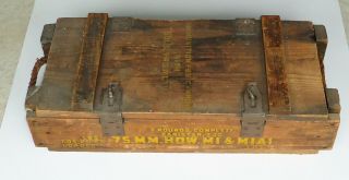 75mm Howitzer M1 M1a1 Wwii Wooden Ammo Box (1)