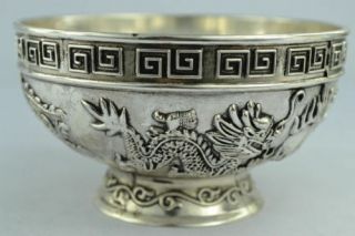 Chinese Rare Collectibles Old Handwork Tibet - Silver Bowl