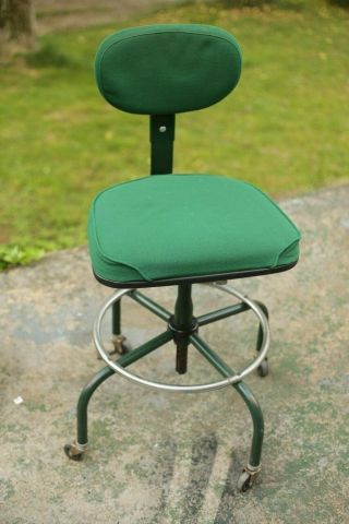 Vintage Cramer Green Swivel Adjustable Drafting Lab Chair