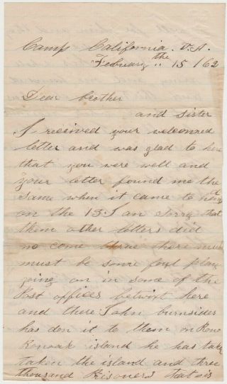 1862 Civil War Soldier Letter 53rd Pa Regt Martin Weimer Killed At Cold Harbor