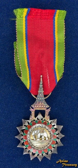 1965 Thailand Medal Most Exalted Order Of The White Elephant Class V Gentleman