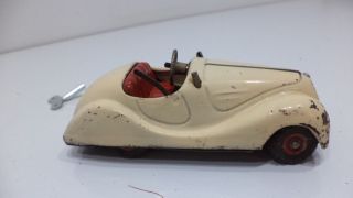 Vintage Schuco Akustico 2002 BMW WHITE MADE IN GERMANY FROM 1930s Tin Toy 4