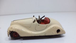 Vintage Schuco Akustico 2002 BMW WHITE MADE IN GERMANY FROM 1930s Tin Toy 6