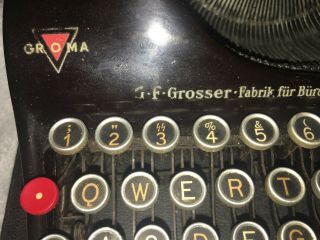 RARE 1943 WWII German Military FIELD TYPEWRITER w/ SS Rune Key Groma Modell N 5