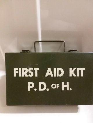Vintage First Aid Kit P.  D.  Of H.
