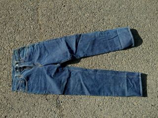 Vintage Big E Levis S 302 Redline Blue Jeans Talon 42 Single Stitch Vstitch24x28