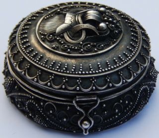 Rare Exquisite Quality Antique Balinese Solid Silver Box c1900 6