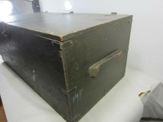 Vintage US Military Plywood Foot Locker w/Tray 1 6