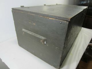Vintage US Military Plywood Foot Locker w/Tray 1 7