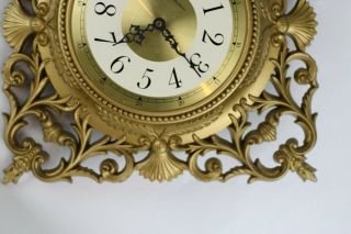 Vintage Retro Haven Wall Clock Burwood Hollywood Regency Ornate Gold Tone 5