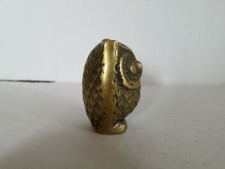 Vintage Mid Century Modern Brass Owl Figurine 3” MCM 4