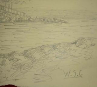 Winston Churchill - Vintage Rare 1917 - Old Drawing - Hand Signed.