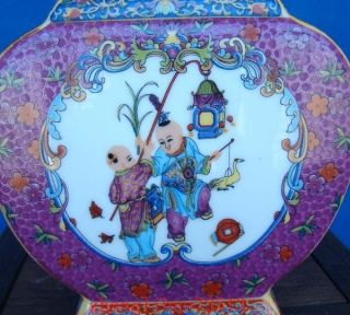 245mm Handmade Painting Cloisonne Porcelain Vase Figures YongZheng Mark Deco Art 4