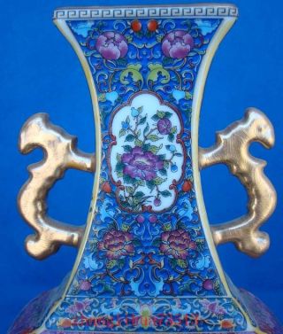 245mm Handmade Painting Cloisonne Porcelain Vase Figures YongZheng Mark Deco Art 5
