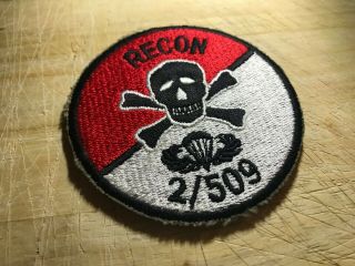 Cold War/vietnam? Us Army Patch - Airborne Recon 2/509 Beauty