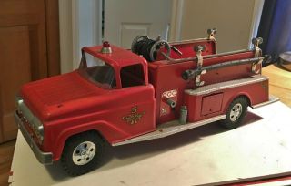 Vintage 1962 - 64 Tonka Suburban Fire Truck Pressed Steel U.  S.  A,  Beauty 3