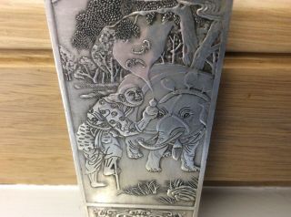 Vintage Chinese Silver Frieze of LAN CAIHE & TIE GUAILI,  two of 8 ‘Immortals’. 3