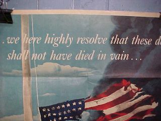 Orig WWII Home Front POSTER 1942 - REMEMBER DECEMBER 7th w US FLAG Image 2