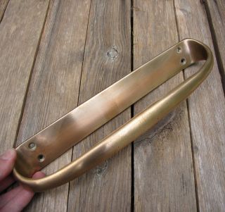 Large Old Reclaimed Solid Brass Door Handle Pull Shop Bar Pub