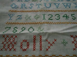 Vintage cross stitch sampler needlework marked 1898 2