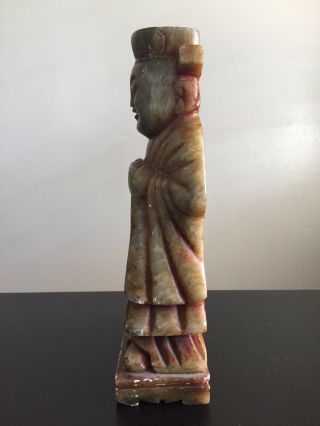 Antique Chinese Carved Soapstone Robed Court Figure Scholar Art SIGNED 1 of 2 7