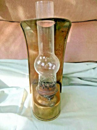 Vintage Brass Cabin/ Wall Sconce Oil Lamp Lantern Kosmos Brenner Burner - Dhr