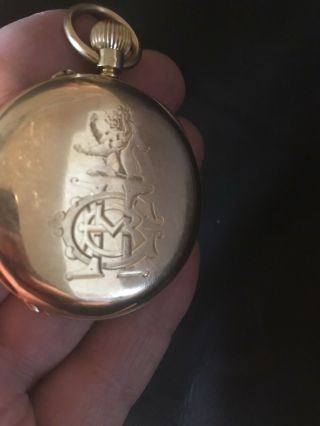 18k gold Half Hunter pocket watch 7