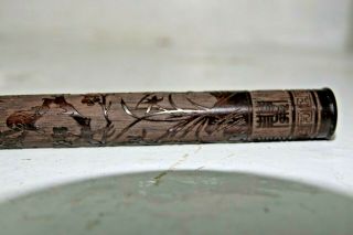 VERY FINELY CARVED CHINESE INCENSE STICK HOLDER WITH CHARACTER MARKS - VERY RARE 5