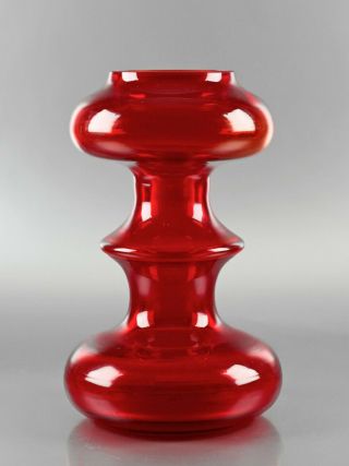 Retro Glass 12 - German Wmf Cari Zalloni 70s Mid - Century Hooped Pop Art Vase