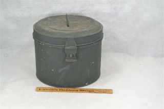 Antique Hat Box Tin Round Traveling Luggage Victorian 19th C 1880 Vg