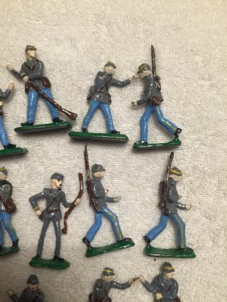 Vintage Military Toy Soldiers Army Men Lead Cast Iron Metal Set of 19 Civil War 5